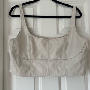 Faux Leather Top Bustier Top